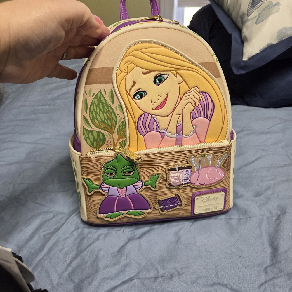 Loungefly Rapunzel and Pascal Backpack - Purple a… - image 1